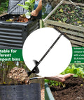 Heavy Duty Compost Stirring Tool 33.4 Inch Turning Bar For Outdoor Compost Tumbler Bins Manual Aerator And Mixing Wand