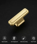Six Pack Brushed Gold Cabinet Pulls With Single Hole Design Built Like A Tank Heavy Duty Zinc Alloy Drawer Handles In Brass Tone