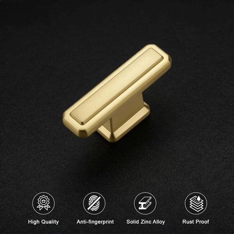 Six Pack Brushed Gold Cabinet Pulls With Single Hole Design Built Like A Tank Heavy Duty Zinc Alloy Drawer Handles In Brass Tone