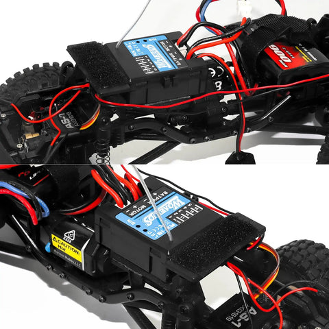 2 In 1 ESC And Receiver Combo With 2.4G Transmitter For Axial SCX24 RC Car, Integrated ESC And Receiver, Car Light visible in chassis