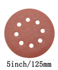 35 Piece 5 Inch Sanding Discs Set With 8 Hole Pattern Hook And Loop, Pro Grade Aluminum Oxide Abrasives