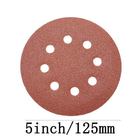 35 Piece 5 Inch Sanding Discs Set With 8 Hole Pattern Hook And Loop, Pro Grade Aluminum Oxide Abrasives