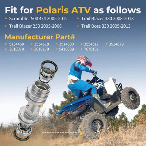 Rear Hub Repair Kit For Polaris Scrambler 500 4x4 Trail Blazer 250 330 Trail Boss 330 2005 2013 with ATV in motion