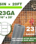 Galvanized Hardware Cloth 1/4 Inch Mesh 16 Inch By 20 Foot Wire Roll Heavy Duty Chicken Coop Fence Rabbit And Snake Barrier