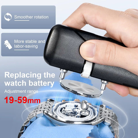DIY Friendly Watch Back Opener Kit With Adjustable Wrench Rotary Case Opener for Quick Battery Changes and Easy Watch Repair