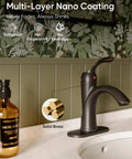 Oil Rubbed Bronze One Hole Bathroom Faucet With One Handle Lever, Rustic Lavatory Basin Mixer Tap in modern bathroom.