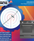 Oven Temperature Probe Sensor Replacement For 316490000 Compatible With OEM Style Installation next to an oven.