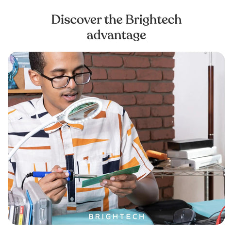 Person using LightView Pro Flex 2 in 1 Magnifying Desk Lamp With 1.75x LED Light Magnifier Flexible Gooseneck For Crafts