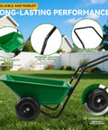 Foldable Handle Two Wheel Garden Cart With Ten Inch Pneumatic Tires Heavy Duty Yard Wagon For Soil Mulch And Plants Easy Storage