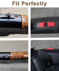 Enhanced Slide Safety Upgrade for Mossberg shotguns, hard anodized aluminum, reversible insertion, non-slip grip shown in use.
