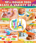 Kids 31 Piece Dough Tools Set with rolling pins, scissors, and 3D molds for creative clay play.