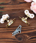 2Pcs 3/4 Inch Sliding Door Wheels Replacement Kit With Top Hanger For Wardrobe Bypass And Closet Accessories Gold Finish