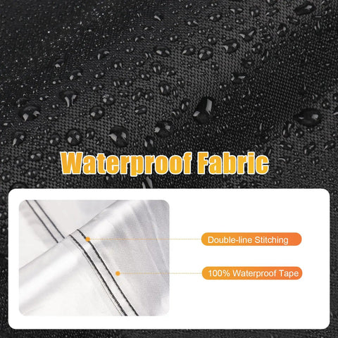 Close-up of waterproof Oxford cloth with PVC coating showing double-line stitching for Heavy Duty Weatherproof Pizza Oven Cover For Karu 12 Outdoor Use Waterproof Oxford Cloth With PVC Coating UV Resistant And Dust Proof All Season Outdoor Grill Gear To Protect Your Oven