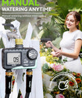 Dual Zone Garden Hose Timer With Brass Swivel And Two Outlets Programmable Sprinkler Timer For Rain Delay Manual Watering