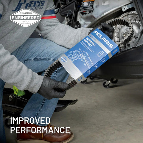 Upgrade Your Ridin Game With This Polaris Pro Series Snow Drive Belt Built Tough For RMK 9R And Boost Models To Handle Extreme Stress And Maximize Horsepower Transfer Effortlessly, in packaging