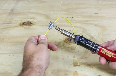 Person using Ultratorch UT-50 Pen Sized Butane Powered 3 In 1 Heat Tool Soldering Iron Flameless Heat Tool And Pinpoint Torch