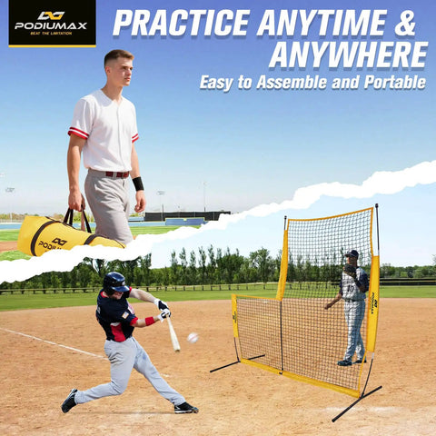 7 By 7 Feet Baseball Pitching Screen With Upgrade Frame For Righties And Lefties Tear Resistant Net With 125 MPH Protection
