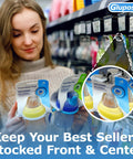 Person shopping for baby bottles using Black Squeeze And Pinch Pegboard Clips For One Quarter Inch Pegboard And Slat Wall Hooks