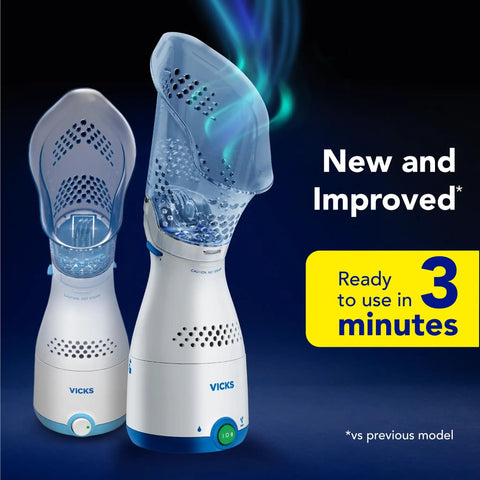Plug In Non Medicated Steam Inhaler For Sinus Relief And Congestion with adjustable steam control and VapoPads display