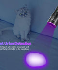 365Nm UV Black Light Flashlight With LCD Display highlights urine stain on sofa for pet urine detection