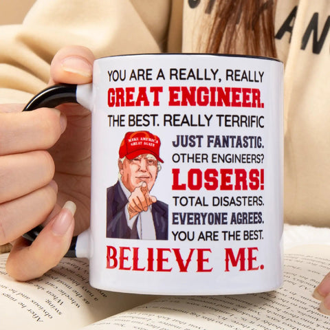 Engineer Mug 11 Oz For Men And Women Ceramic Coffee Cup Gift For Engineers On Christmas Father's Day Mother's Day Birthday Totally Boss Gift For Mechanical Civil Electrical Software Pros