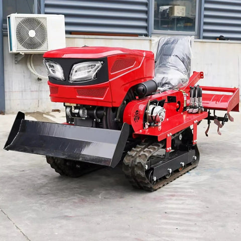Small Farm Workhorse Mini Tracked Tractor With Rubber Tracks For Easy Operation, fuel efficient diesel crawler front view