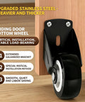 Heavy Duty 2 Inch Anti Sag Gate Wheel Set Of 4 To Straighten Up Saggy Fences Restore Smooth As Butter Glide Action On Chicken Coops Sheds And Barn Doors For Easy Backyard Projects, showcasing stainless steel wheel with black bracket.