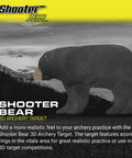 Bear 3D Archery Target For Realistic Practice, 375 FPS Rated, lifelike design with scoring ring, black silhouette in field