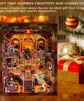 Indoor display of Dinosaur Museum 3D Wooden Puzzle With LED Lights For Bookshelf Decor DIY Craft for adults and paleontology enthusiasts.
