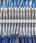 Heavy Duty Heat Shrink Label Tape For Cable Marking And Wire Identification 3/8 Inch Wide Five Foot Roll Black Print On White Base used on multiple wires.