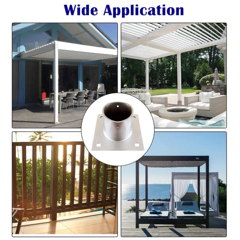 Heavy Duty Round Post Anchor Base For Wood Or Metal Posts 304 Stainless Steel Bracket Supports Pergolas And Mailboxes Inner Diameter 2.8Inch By 3.1Inch Height Durable One Piece Post Support Kit Built Tough