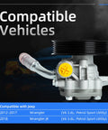 Power Steering Pump With Pulley For Jeep Wrangler 2012-2017 And 2018 JK V6 3.6L Replacement 20-1039 96-1039 201039 shown