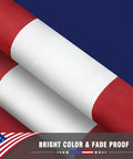 Close-up of folded All American Patriotic 3x5 Ft Outdoor Flag With Brass Grommets For Porch Gardens And Home Decor Durable Polyester
