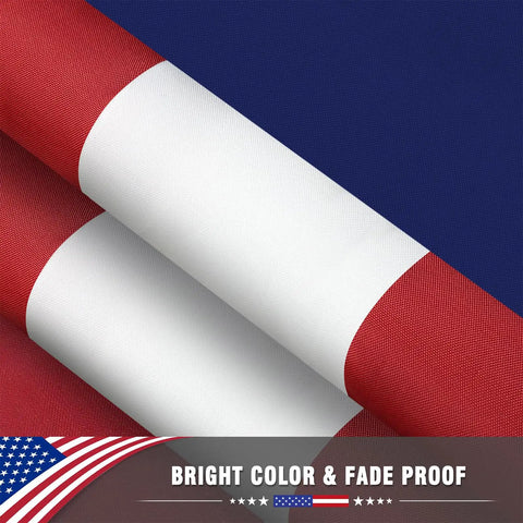 Close-up of folded All American Patriotic 3x5 Ft Outdoor Flag With Brass Grommets For Porch Gardens And Home Decor Durable Polyester