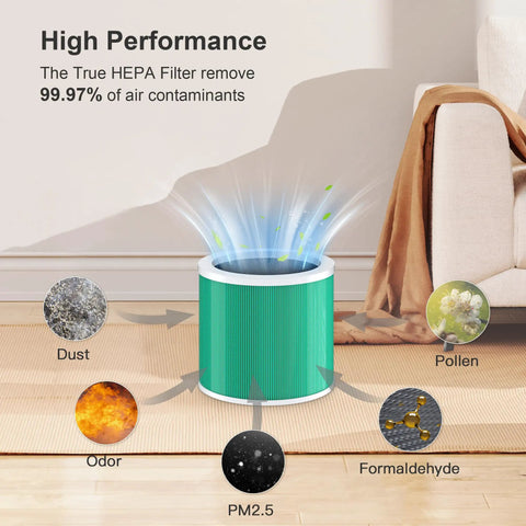 Genuine HEPA Replacement Filter For HY1800 Air Purifier With Activated Carbon, 1 Pack capturing dust, odor, and pollen