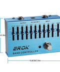 10 Band EQ Pedal For Electric Guitar And Bass With Independent Per Band Gain From 31.25 Hz To 16 kHz Up To 12 Decibels Boost Or Cut