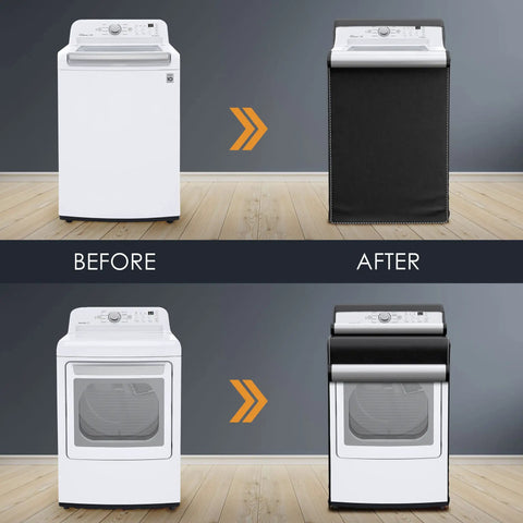 Before and after of washer and dryer with Outdoor Waterproof Washer And Dryer Cover 2 Pack for top load and front load machines
