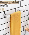 Chrome 9-Inch Hand Towel Bar For Bathroom Wall Mount Towel Rack Polished Stainless Steel Bathroom Hardware Rust-Resistant SUS 304 Finish Easy Install Built Tough Wall Mounted Towel Holder For Hand Towels, holding yellow towel
