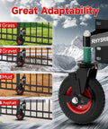 8 Inch Heavy Duty Gate Wheel With Brake For Wooden Gates And Metal Tube Gates, Spring Loaded 750Lbs Capacity, shown on grass, gravel, mud, asphalt