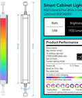 Product diagram of Under Cabinet RGB LED Strip Lights With Dimmable White And Color Voice Control With Alexa And Google Home Smart App