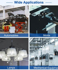 Wide applications of 20 Pcs Wire Thread Inserts M10 X 1.25 Helical Type Coiled Thread Repair Kit, shown in automobiles, molds, lamps, mechanical equipment