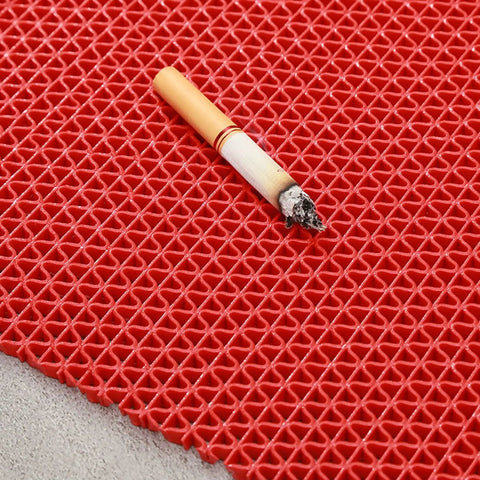 Game Changer Non Slip Drainage Flooring Rolls Custom Trim Down To Fit Pool Bathroom Garage Spa Warehouse Durable Water Resilient PVC Mats thick red drainage mat with cigarette on top