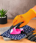 3 Pairs Heat Resistant Gloves For Heat Press And Sublimation Transfer Printing Orange And Black Durable Polyester Comfort Fit