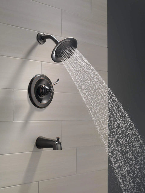 Windemere 14 Series Bathtub And Shower Faucet Set In Oil Rubbed Bronze With Shower Head And Handle Trim, valve not included