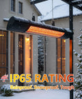 Outdoor Electric Infrared Patio Heater With Remote Control Wall Or Ceiling Mount 1500W Cozy Indoor Outdoor Use Sun Like Warmth Black