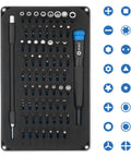 64 Piece Precision Bit Set With Magnetic 4mm Handle Mako Driver Kit For Electronics Repair Includes Flexible Extension And Swivel Top