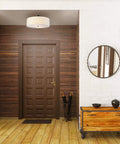 Entryway with Two Light Flush Mount Ceiling Light In Dark Bronze With White Linen Drum Shade, modern decor, warm tones