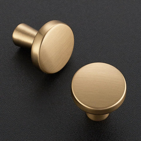 Champagne Bronze Cabinet Knobs 1 Inch Round Drawer Knob Set 30 Pack With 60 Screws For Easy Mount Slick Dope Look Premium Mini Furniture Hardware For Cabinets And Dressers Smooth Operation And Timeless Style, two round knobs