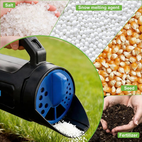 Handheld Spreader For Lawn Care 3 In 1 Seed Fertilizer Ice Melt With Adjustable Openings And 84 Oz Capacity Perfect For Yards