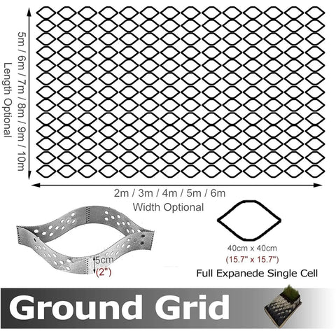 Gravel Stabilizer Grid For Lawn And Driveway 5 Cm Depth 5 M By 10 Ft Long Erosion Control Heavy Duty Grid Illustration